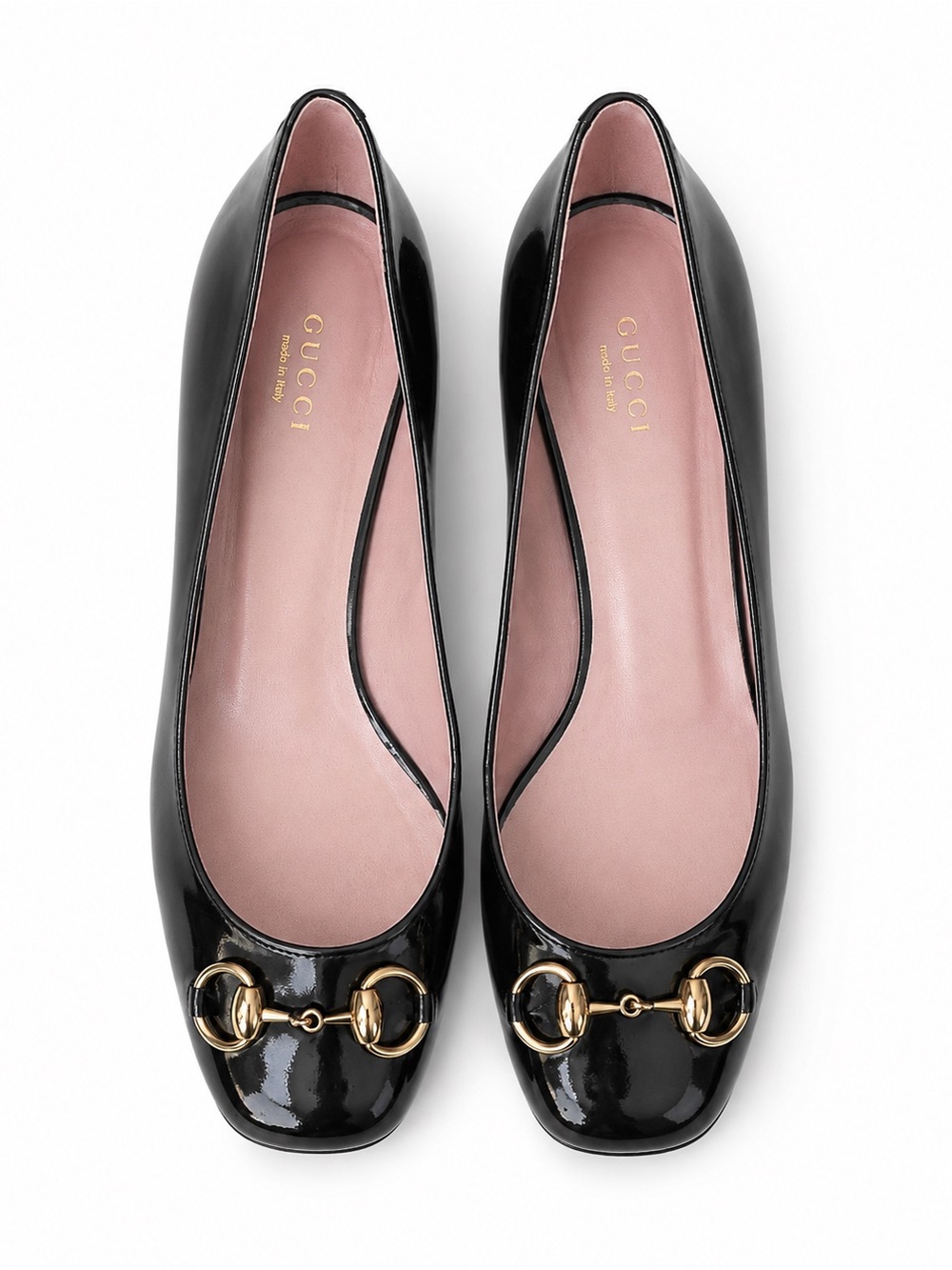 Gucci Horsebit Patent Leather Kitten Heel Pumps Black EU 38.5 / US 8.5